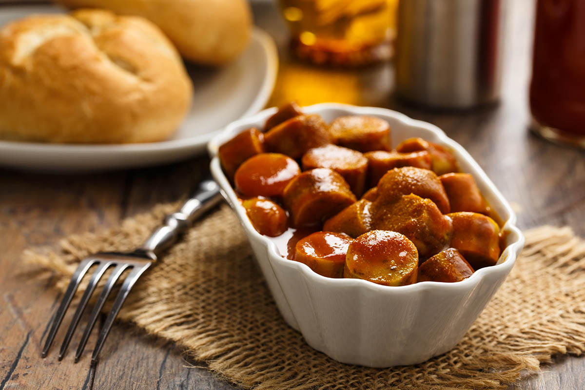 Stockfoto - Vegan currywurst