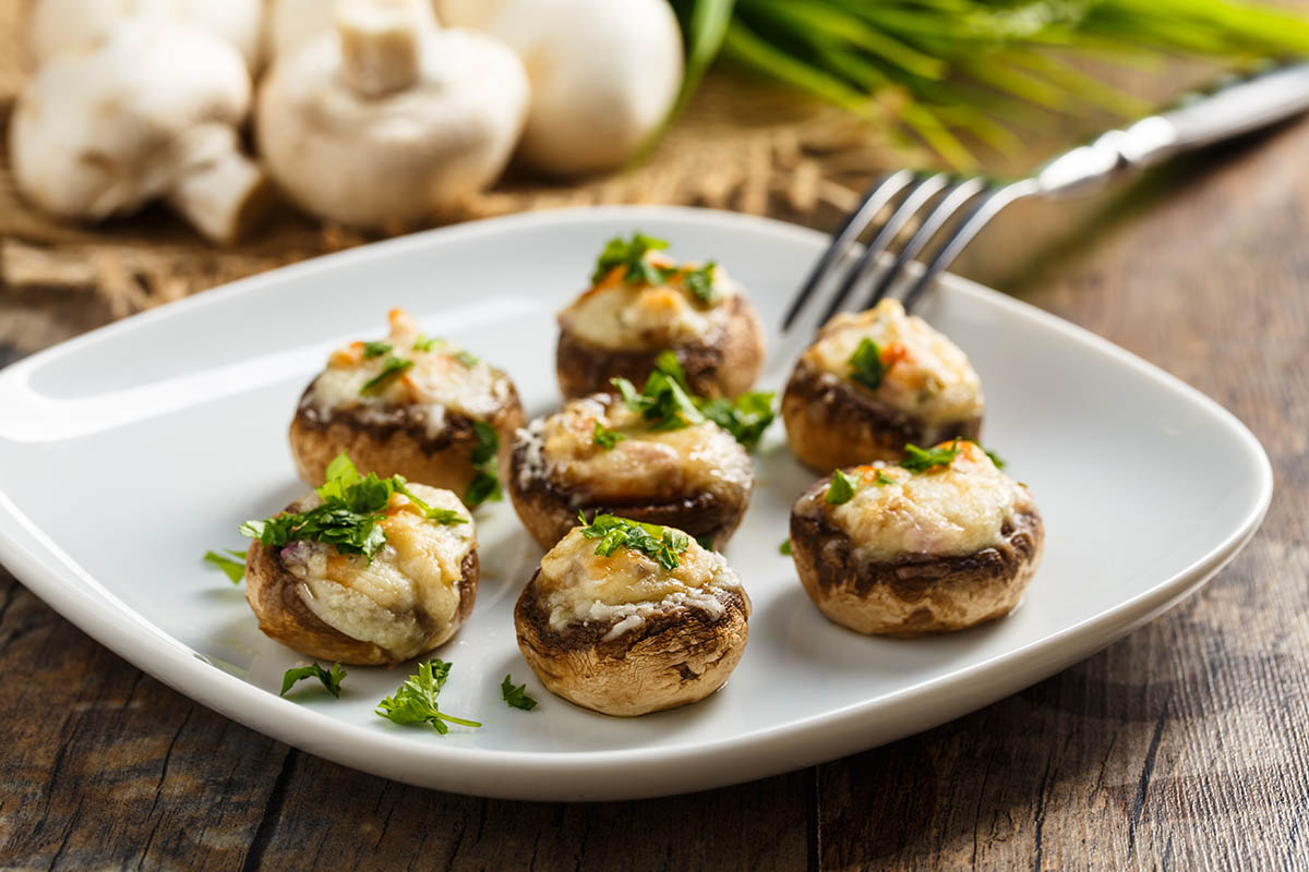 Stockfoto - Stuffed mushroom with parmesan cheese