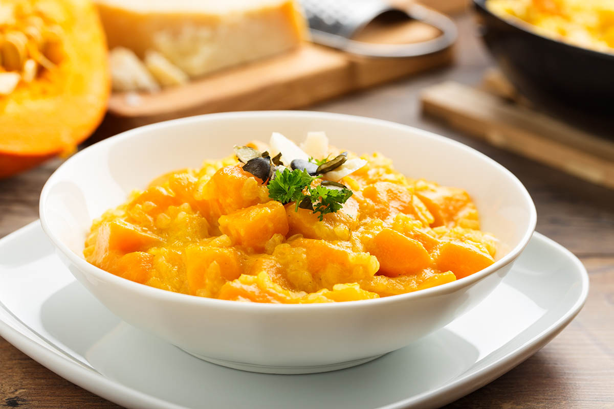 Stockfoto - Pumpkin risotto with parmesan